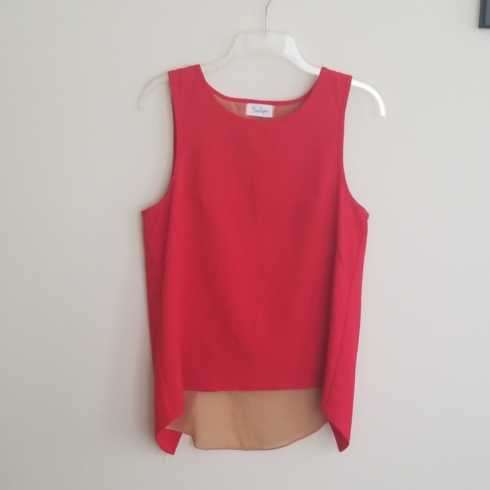 Bluetique High-low Tank Top With Sheer Back